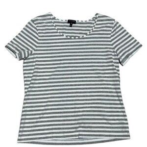 Escada Sport Striped Short Sleeves Crew Neck Top Size L